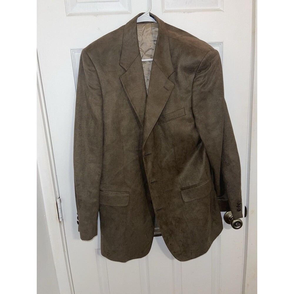 Brandini Le Collezioni Foleys Sport Coat-Blazer Poly/Microfiber Brown Faux Suede
